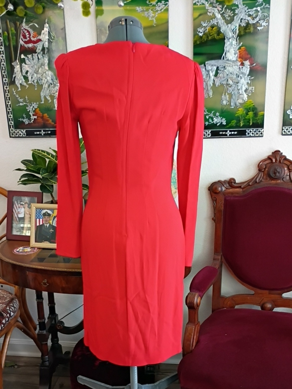 blumarine Red Cocktail Dress Size Small - Picture 3 of 6